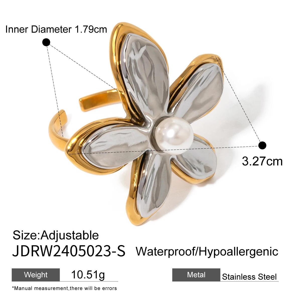 Exquisite Stainless Steel Flower Pearl Jewelry