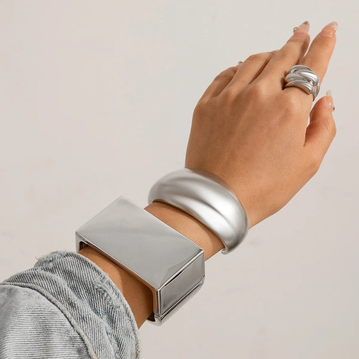 Exaggerated Bangles Vintage Punk Irregular Geometric