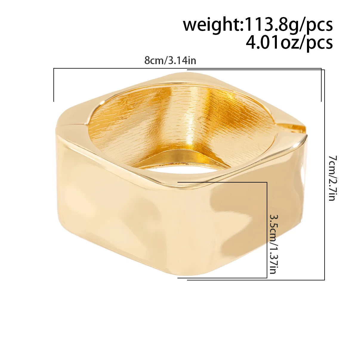 Exaggerated Punk Irregular Wide Cuff Bangle