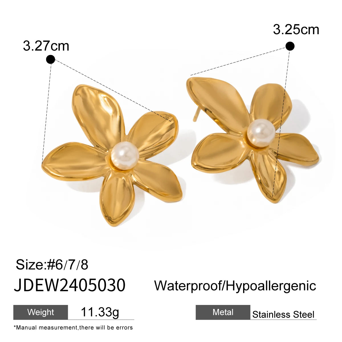 Exquisite Stainless Steel Flower Pearl Jewelry