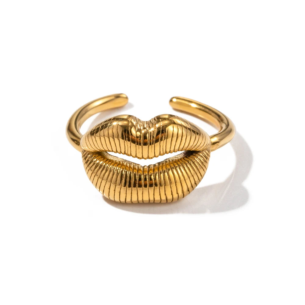 Stainless Steel Lip Design Finger Rings