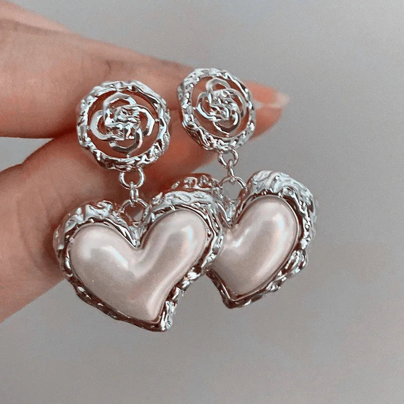 French Retro Heart Earrings