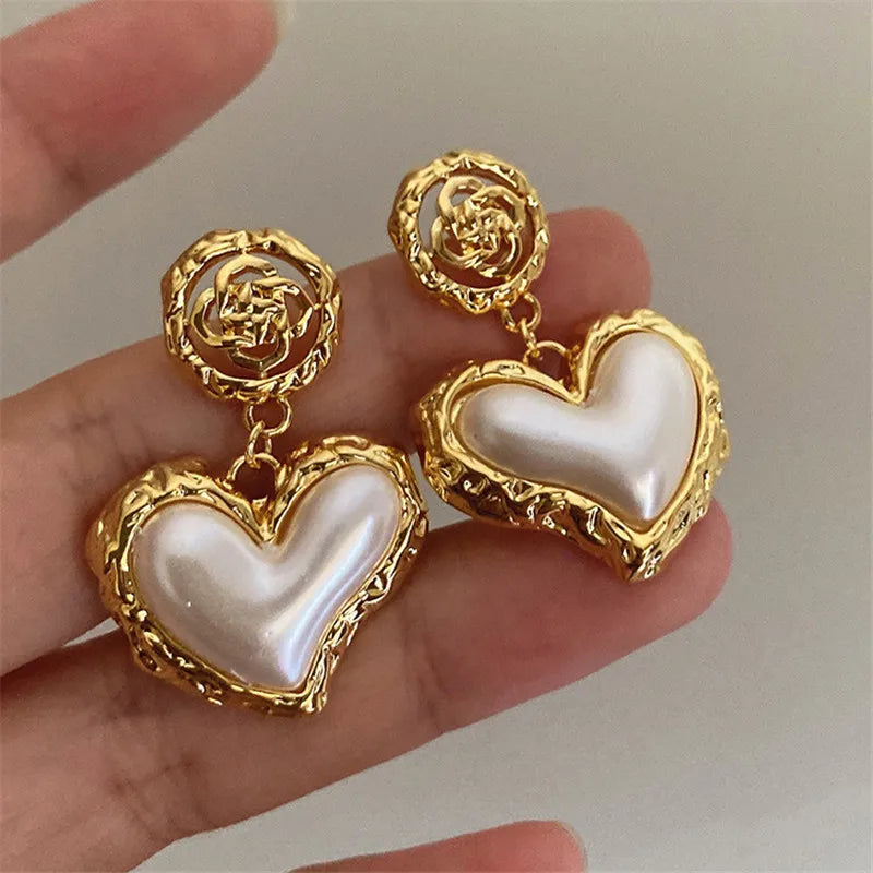 French Retro Heart Earrings