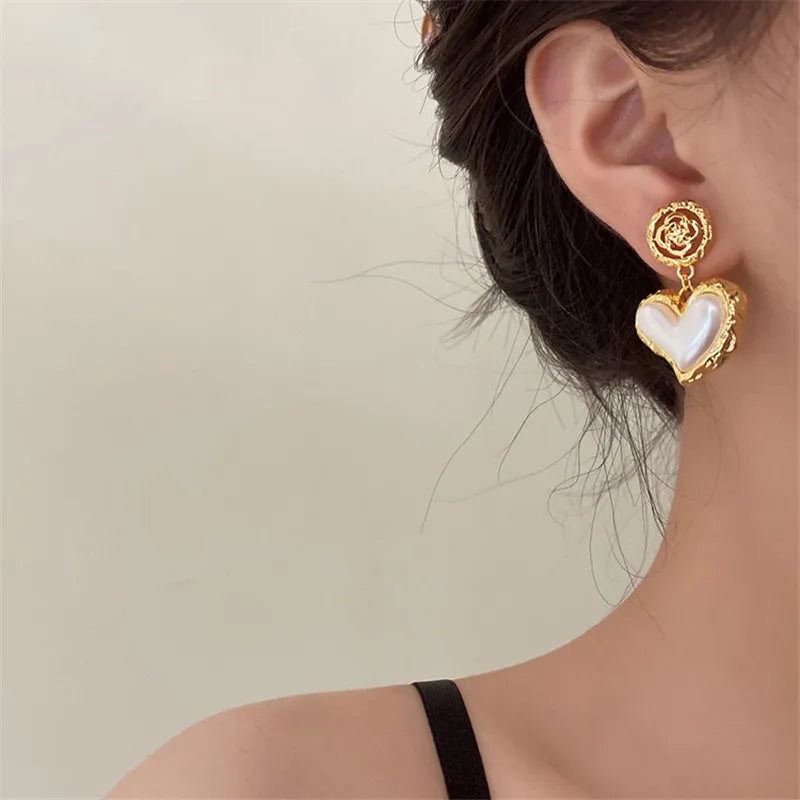 French Retro Heart Earrings