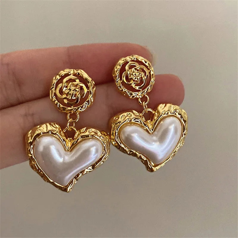 French Retro Heart Earrings