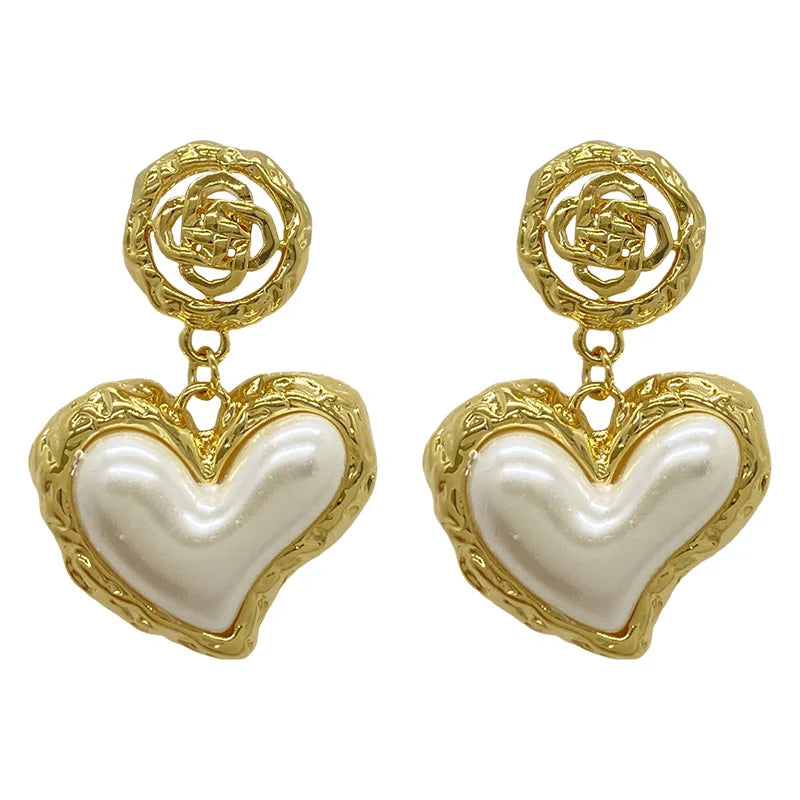 French Retro Heart Earrings