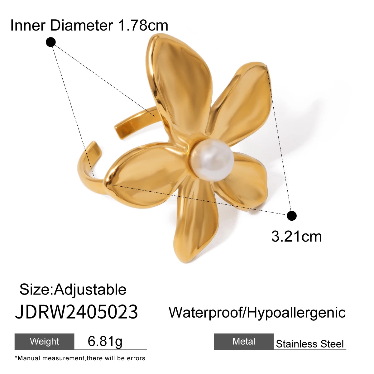 Exquisite Stainless Steel Flower Pearl Jewelry