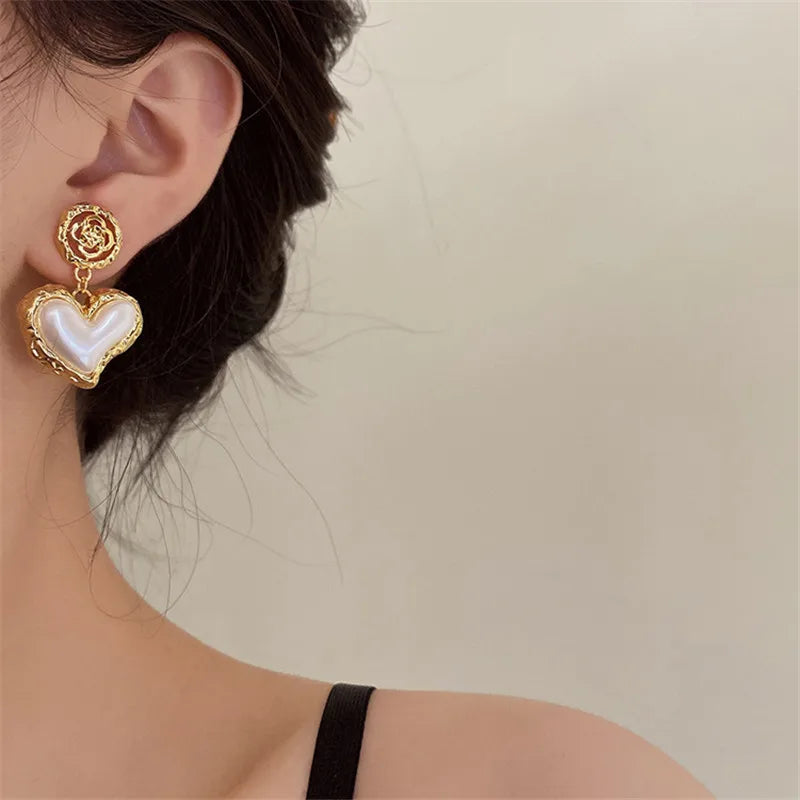 French Retro Heart Earrings