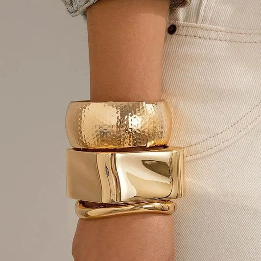 Exaggerated Punk Irregular Wide Cuff Bangle