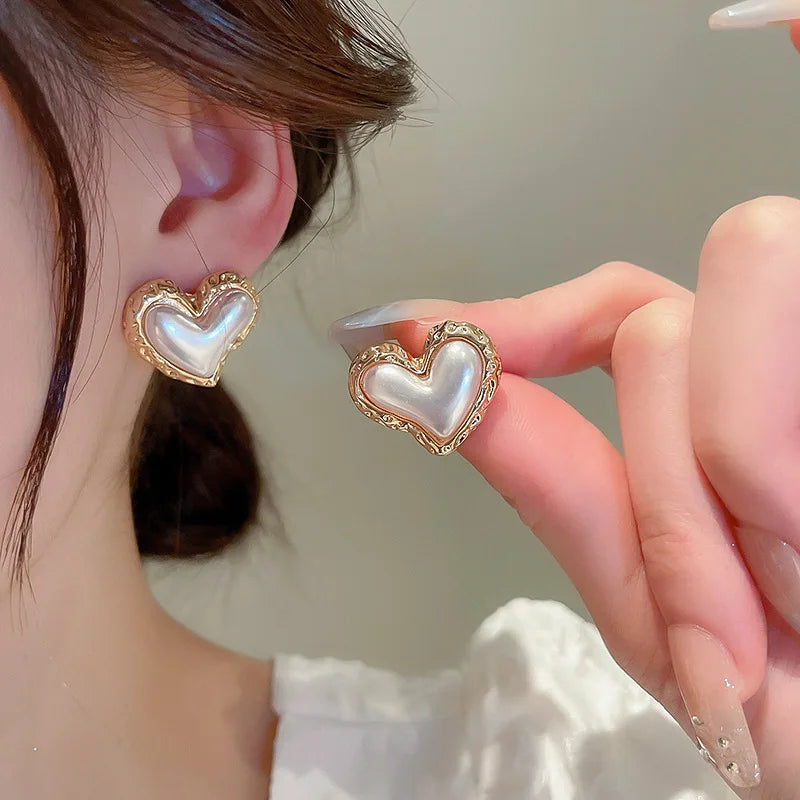French Retro Heart Earrings